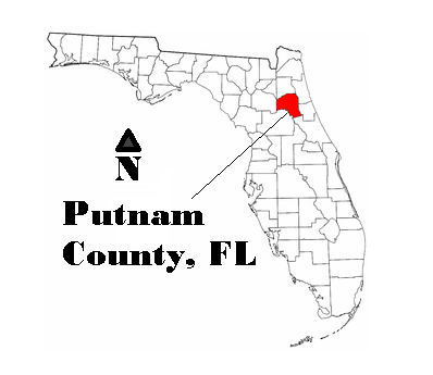 Florida map highlighting Putnam County